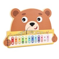 JXD Piano de madera con diseño de oso, xilófono de 12 escalas, juguete educativo para niños de 2 a 4 años, unisex
