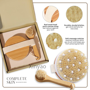 Set di Spazzole per il Corpo con Logo Personalizzato, Setole Naturali Esfolianti per Doccia e Bagno, Spazzola Ovale in Legno per la Cura della Bellezza - Product Image 3
