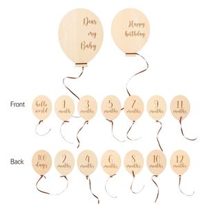 Carte de pointage mensuel numérique en bois style nordique pour ballons, 100 jours, 1-12 mois, pour accessoires de photomaton, anniversaire, commémoration - Product Image 3