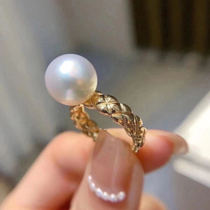 S925 Silver <b>Ring</b> Stand DIY Fashion Jewelry 8-10mm Round Beads 10463 Accessories <b>Pearl</b> Accessories - Product Image 3