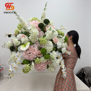 SMOOTH High Simulation Wedding Table Decoration <b>Artificial</b> <b>Flower</b> Ball Green Pink White Hydrangea Silk <b>Flowers</b> Centerpiece - Product Image 1