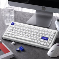 Akko MOD 007B PC Blue White OEM Mechanical Keyboard PBT Keycaps Multi-mode Hot-Swappable RGB Backlit Custom 75% 3600mAh Battery