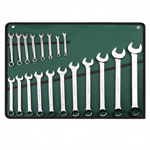 Juego de llaves de acero de doble propósito con extremo abierto, cromadas, OEM, personalizables, métricas, con abrazadera de plástico, para coches, combinación de llaves de carraca - Product Image 1