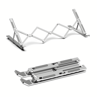 Support pour ordinateur portable pliable à double triangle réglable sur 7 niveaux en alliage d'aluminium pour bureau, compatible avec les ordinateurs portables, les claviers et les tablettes
