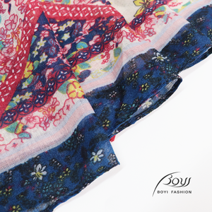 Pañuelo Ligero de Poliéster con Estampado Floral Pequeño y Colorido para Mujer, Chal para Viajes y Decoración - Product Image 5