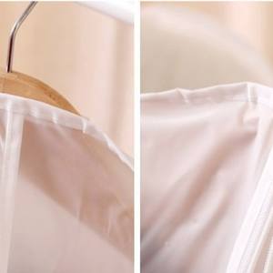 Housse anti-poussière pour vêtements semi-transparente en PEVA, lavable, inodore, avec crochets, pour rangement de chambre, forme rectangulaire, blanc, rose, bleu, à pois - Product Image 4