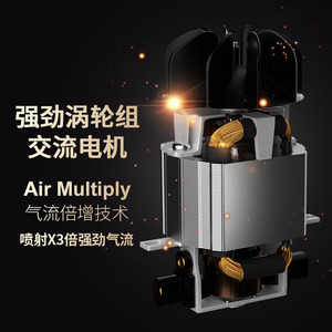 Sèche-cheveux haute vitesse 2000W avec moteur AC, professionnel pour salon et usage domestique, soin lumière bleue, séchage rapide, buse unique, noir - Product Image 2