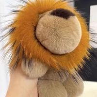 Porte-clés en peluche lion, fausse fourrure, breloque pour sac, mini poupée lion en peluche, porte-clés, accessoire pour sac à main, sac à dos, cadeau