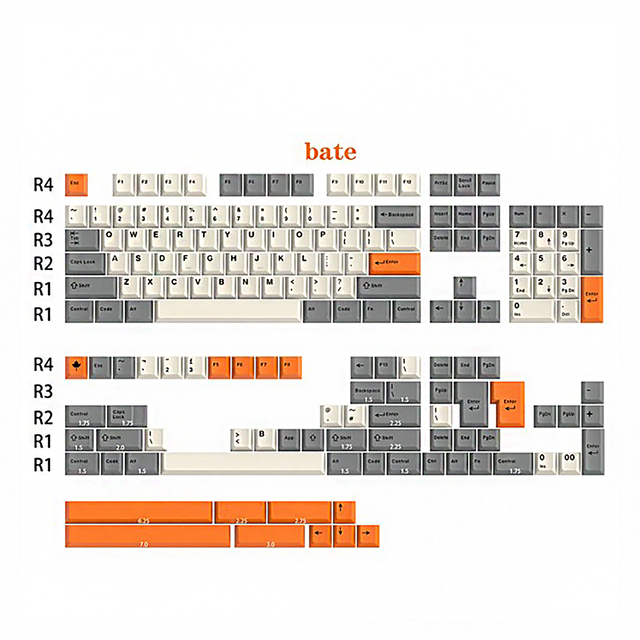 Customized Keycaps Manufacturer Bate Key Caps Set Custom Language ABS/PBT Double Shot Keycaps Cherry Profile Keycaps