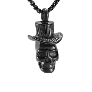 Colgante de calavera de urna de acero inoxidable, joyería de cremación, utilizado para conmemorar a mascotas, gatos y perros/recuerdos humanos con kit de relleno - Product Image 1