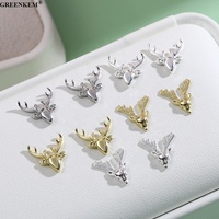 Breloques de Noël en alliage motif renard de dessin animé mignon pour décoration d'ongles à presser, 100 pièces en sachet, strass pour ongles motif crabe et cheval