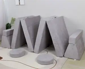 Chaise modulaire en mousse à mémoire de forme pliante pour enfants canapés en peluche pour enfants canapé de jeu à fraise sectionnel doux pour enfants