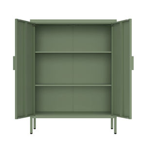 ארון אחסון מתכת לסלון עם מדפים מתכווננים, דלתות ועיצוב מודרני - Product Image 3