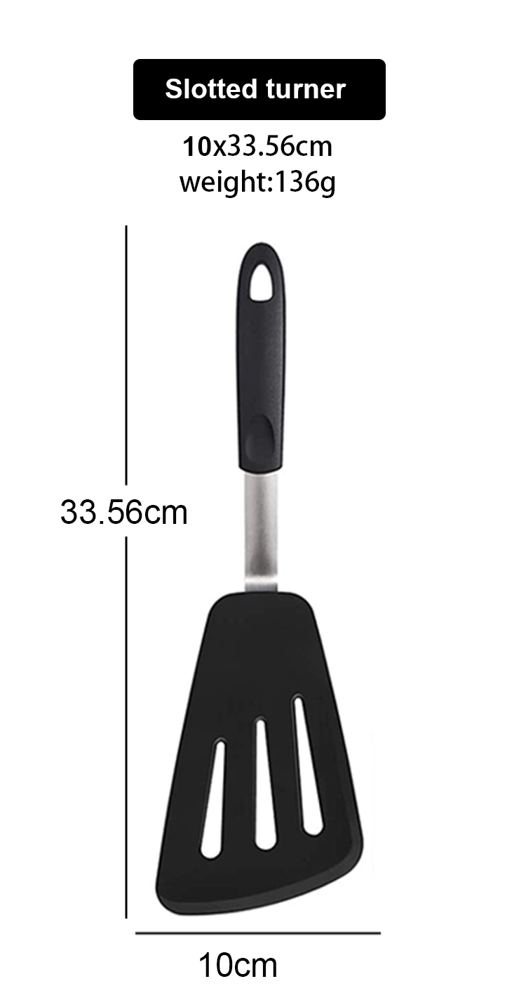 Series Long Silicone Turner Spatula Heat Resistant Rubber Kitchen Spatula - Ideal for Fish, Eggs turner