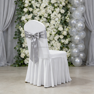 <span class=keywords><strong>Fundas</strong></span> de Silla Elásticas Modernas de Color Blanco Sólido con Dobladillo de Volantes <span class=keywords><strong>para</strong></span> Banquetes, Fiestas, Eventos, Decoración del Hogar y Bodas - Product Image 1