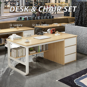 Juego de escritorio y silla de madera maciza de estilo moderno para el hogar, la Oficina o el dormitorio de los estudiantes para el área de escritura en las villas, el tamaño de la silla, el tamaño de la esquina - Product Image 2