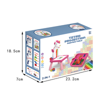 Tableau de dessin projecteur 2-en-1 avec tuiles magnétiques pour enfants de 4 à 6 ans, puzzle licorne effaçable, jouets en vrac