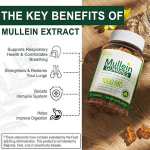 Vente en gros de bonbons santé quotidiens Suppléments respiratoires en feuilles de molène 1000 mg Gommes de molène 9 en un pour poumons - Product Image 6