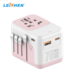 Adattatore da Viaggio Universale Colorato <span class=keywords><strong>con</strong></span> 2 USB-C e USB-A, Ricarica Rapida 70W, Adattatore di Alimentazione Internazionale per Regno Unito, Stati Uniti, UE, Australia, Asia - Product Image 2