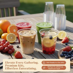 Gobelets en papier jetables pour boissons froides 8 oz, simple paroi, qualité alimentaire, blancs, avec couvercle et paille - Product Image 4