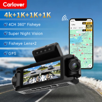 Cámara para Auto 4K de 4 Canales, Delantera y Trasera, con GPS, para Vehículos