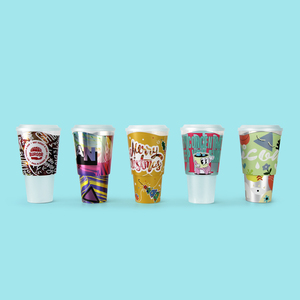 Vaso de Plástico PP IML Personalizado con Logotipo Ecológico Reciclable de 22/24/32 oz, con Degradado Holográfico Brillante, Gran Capacidad para Bebidas Frías, Té Helado y Refrescos - Product Image 1