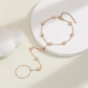 Minimaliste <span class=keywords><strong>Or</strong></span> Argent Chaîne <span class=keywords><strong>Or</strong></span> Perles Anneau Bracelets Main Chaîne Simple Doigt Chaîne Bracelets pour Femme - Product Image 5