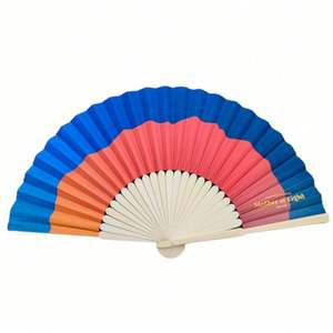 Abanico de Mano de Bambú Blanco Personalizado, con Logotipo Impreso y Pintado, Abanico de Papel en Blanco Portátil para Bodas - Product Image 1