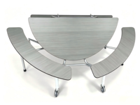 Meubles scolaires, table de cantine pliante, table à manger extensible en bois, ensemble de 6 places, luxe, OEM, bois, acier, qualité réglable