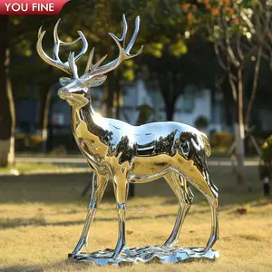 花园装饰户外金属雕塑鹿不锈钢雕像