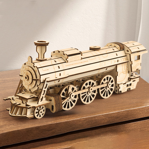 Enfants 3D Puzzle <span class=keywords><strong>En</strong></span> <span class=keywords><strong>Bois</strong></span> Jouets Train Navire Modèle Diy Assemblage Jouet Modèle Kit Artisanat Cadeau pour Enfants Adultes - Product Image 1