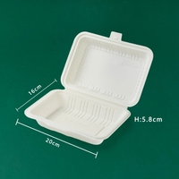 Boîtes à lunch fécule de maïs pour restaurant Conteneur alimentaire en amidon de maïs à clapet en plastique biodégradable jetable