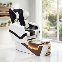 Nouvelle Chaise de Pédicure de Luxe à Design Moderne pour Salon de Manucure, avec Bain de Pieds Spa, Massage Électrique Inclinable et Vaporisateur