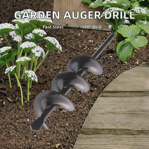 Tarière spirale de jardin en acier rapide, angle de 120 degrés, pour plantation de fleurs, d'ail et de bulbes, et pour le jardinage en potager - Product Image 2