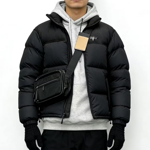 Chaqueta para <span class=keywords><strong>Hombre</strong></span>, Diseño Personalizado OEM para el Norte, Nueva Colección 2025, Negra, de Invierno, Acolchada, con Cierre de Cremallera y Capucha - Product Image 6