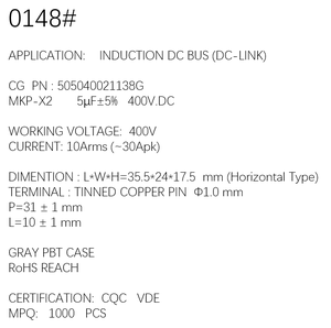 Bán Chạy Mkp-<span class=keywords><strong>x2</strong></span> Power 5Uf 400V.DC Siêu Tụ Điện Cho Bếp Cảm Ứng - Product Image 6