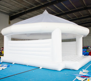 Hermoso Castillo Inflable Blanco para Bodas, Casa <span class=keywords><strong>de</strong></span> Brinco Grande <span class=keywords><strong>de</strong></span> PVC, Trampolín para Niños y Adultos, Eventos y Fiestas <span class=keywords><strong>de</strong></span> Bodas - Product Image 4