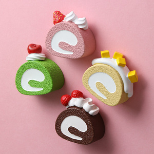 Cake Roll Simulation Food Miniature, 3D Refrigerator Magnet, Creative Decorative Fridge <b>Sticker</b> - Product Image 1
