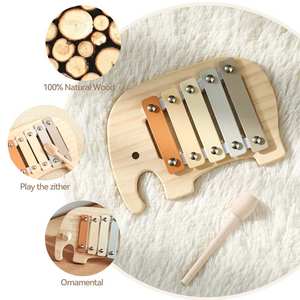 Vente chaude unisexe Montessori bois éléphant musique jouet 2-4 ans voiture Type Piano Percussion Instrument pour enfants - Product Image 4