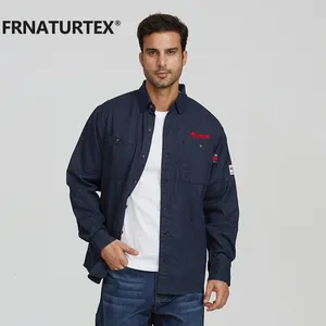 Safety Shirt FRNATURTEX FR Shirts Fire Resistant Safety Mechanic Mens Work Shirt