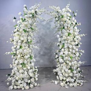 Arche de fleurs artificielles MTY pour photographie de mariage, décoration florale blanche faite à la main, art floral DIY, fleurs en soie écologiques - Product Image 2