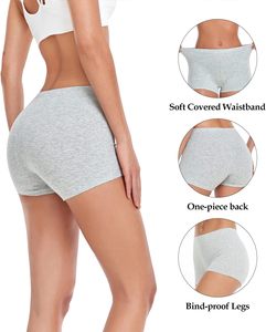 Slip <span class=keywords><strong>boxer</strong></span> da <span class=keywords><strong>donna</strong></span> a vita alta in <span class=keywords><strong>cotone</strong></span> sottile traspirante, confezione da 4, tinta unita per tutti i giorni, intimo a vita bassa - Product Image 2