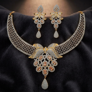 Collier Classique Fantaisie en Zircon Cubique pour Femme – Idéal pour Fêtes, Mariages, Anniversaires et Fiançailles – Bijoux Cadeaux en Gros - Product Image 2