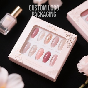 Cajas de cartón verdes reciclables, rígidas, tipo cajón, para logística de tiendas en línea, embalaje de uñas postizas. - Product Image 4