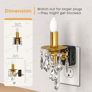 Lámpara <span class=keywords><strong>de</strong></span> Noche LOHAS sin Llama, con Sensor <span class=keywords><strong>de</strong></span> Luz, para Enchufar en la Pared, Luz <span class=keywords><strong>de</strong></span> Ambiente para Dormitorio, Pasillo o Sala <span class=keywords><strong>de</strong></span> Estar - Product Image 6