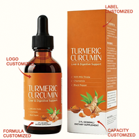Turmeric Curcumin Cair 60ml Milk Thistle Black Pepper Suplemen Herbal Pendukung Hati & Pencernaan OEM Grosir 60ml