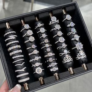 RINNTIN SMOR Hot Sale Klassieke 0.5-4.0CT 925 Sterling Zilver Gepersonaliseerde VVS <span class=keywords><strong>Moissanite</strong></span> Eternity Band Tennisring voor Dames - Product Image 2