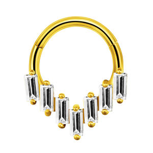 Paslanmaz Çelik Piercing 16G CZ İşlemeli <span class=keywords><strong>Septum</strong></span> Halkası Kilitlenebilir Burun Halkası Menteşeli Segment Helix Kıkırdak Küpe Kadınlar İçin Vücut Takısı - Product Image 5