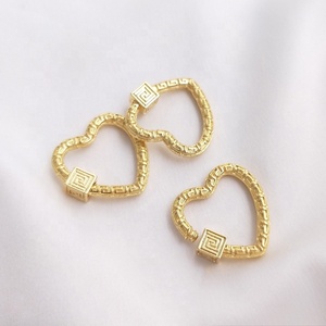 Móc Khóa Hình Vuông Bằng Bạc Thật, Phụ Kiện Vòng Tay, Móc Khóa Tự Làm, Hình Tròn Mạ Vàng 24K, Hình Trái Tim, Móc Khóa Carabiner - Product Image 5