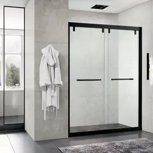 Baide Bad schiebe-Temperglas Tür Griff Duschraum Sauna Bad Indoor Dampf-Geh-In-Dusch Räume-Set